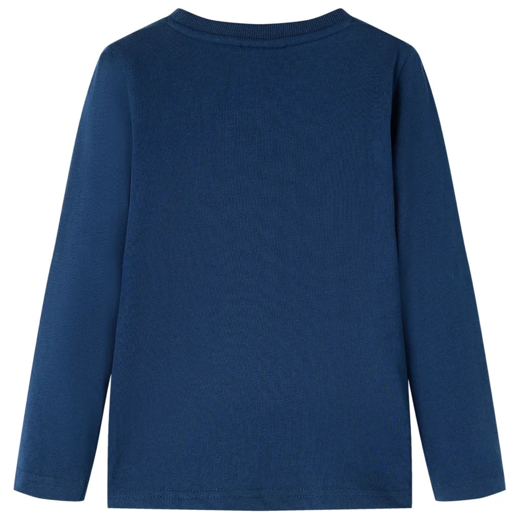 Maglietta da Bambino a Maniche Lunghe Blu Marino 128