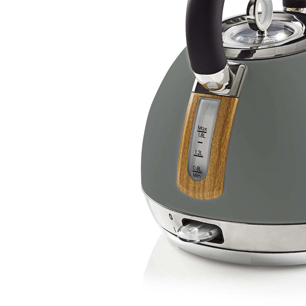 Bollitore elettrico Soft Touch 2200W da 1,8 l con controller Strix Grigio Nedis