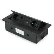 Multiconnettore Atom 26, 225x111mm, 2 prese Schuko, 1 USB tipo A, 1 USB tipo C, 1 RJ45, 1 HDMI, Zama-Acciaio-Plastica,..