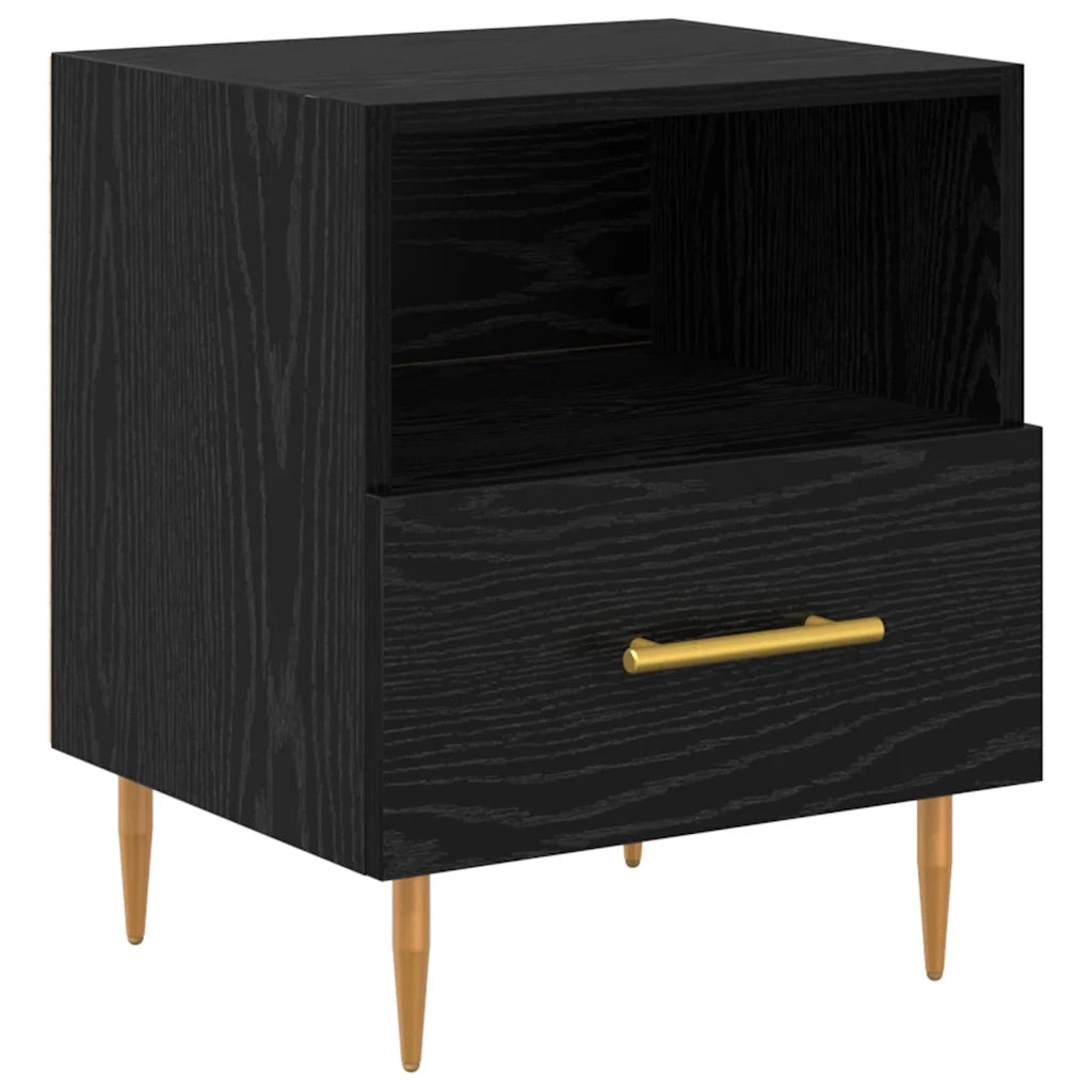 Comodino 2 pcs Nero 40 x 35 x 47,5 cm Legno multistrato 882080