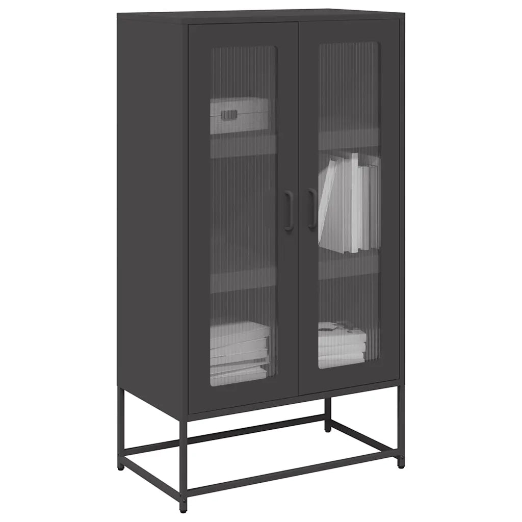 Credenza Nera 68x39x123 cm in Acciaio