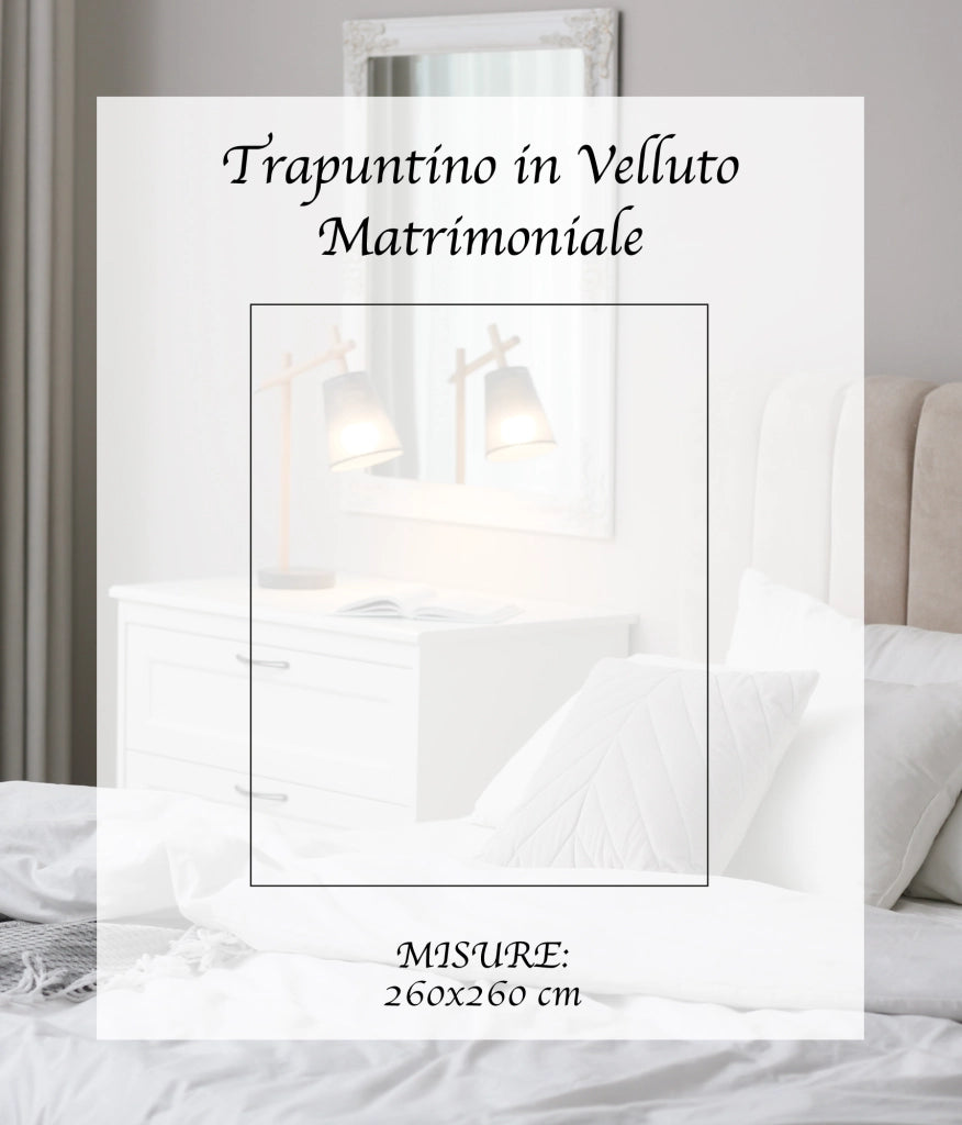 Trapuntino Matrimoniale In Velluto Morbido Primaverile Copriletto Trapunta Leggera Coperta Estiva Elegante Due Piazze Prodotto Italiano Matrimoniale - Nero