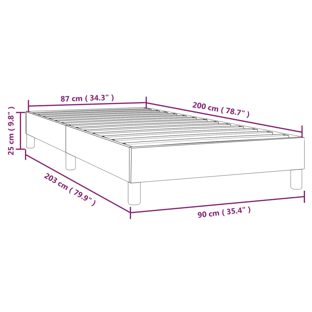 Struttura Letto a Rete a Molle Blu 90x200 cm in Tessuto 3120588