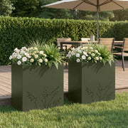 Vaso da giardino 2 pz Verde Oliva 50 x 30 x 49 cm 8005813
