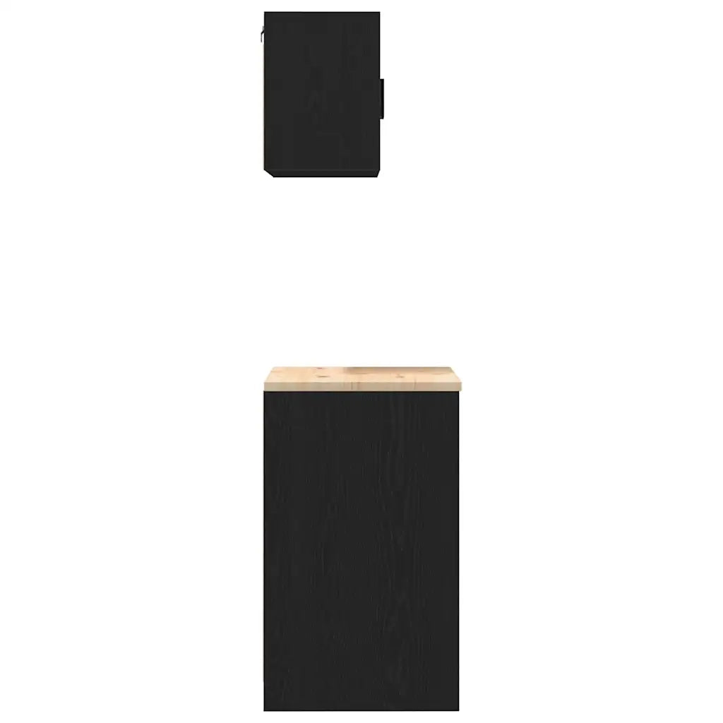 Armadi da Garage 2 pz Neri in Legno Multistrato 3328333