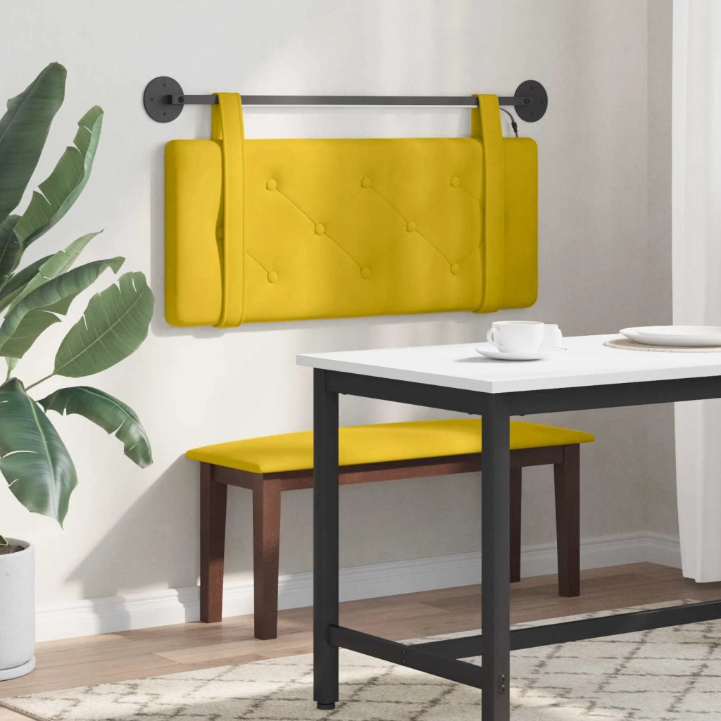 Testiera | Testata sospesa Con luce LED Giallo Velluto
