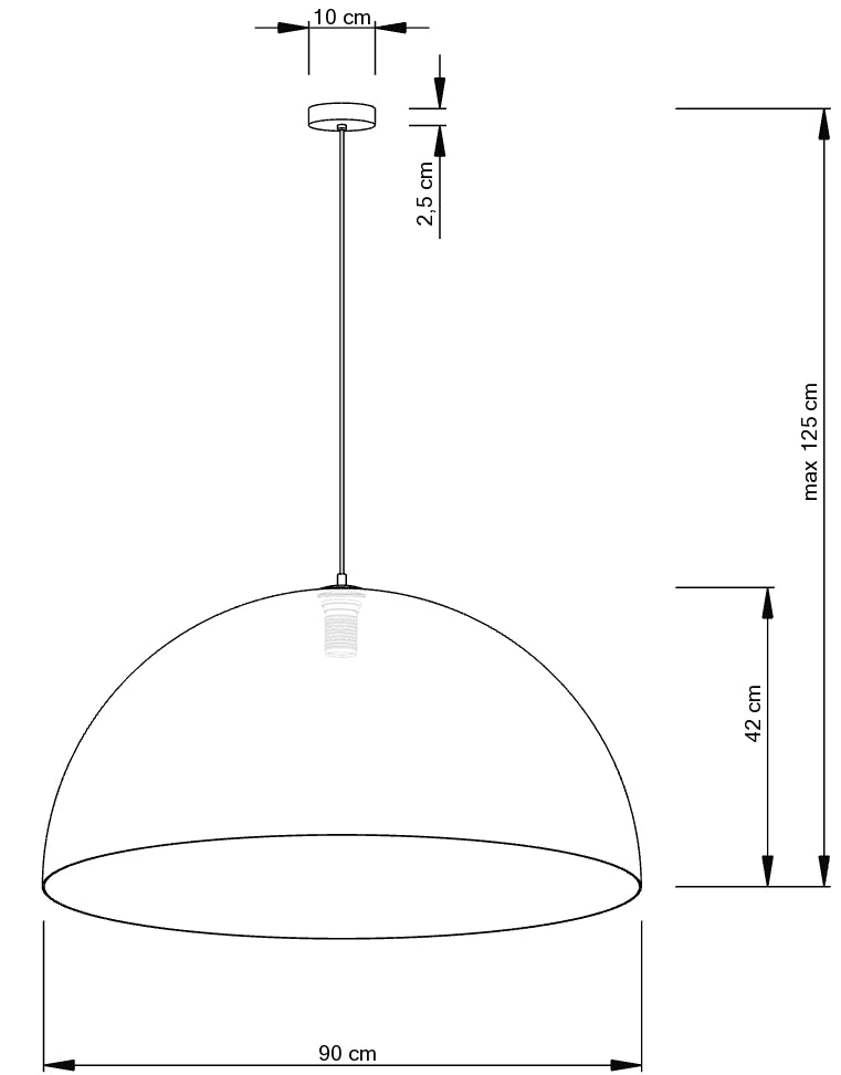 Sospensione Sigma Sfera cupola Ø90 oro/nero E27 15W