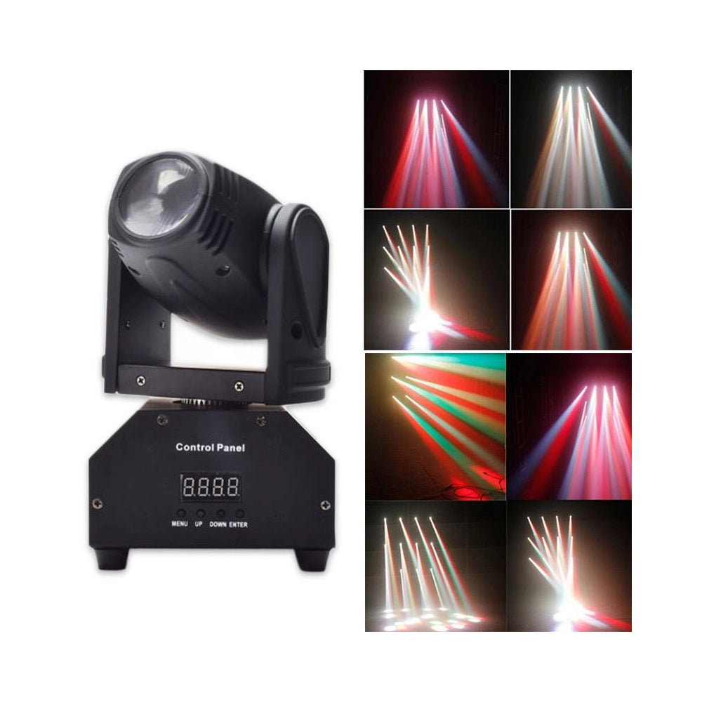 Trade Shop - Mini 10 Watt Led Moving Head Light Fascio Bianco Luce Testa Mobile Dj Party -