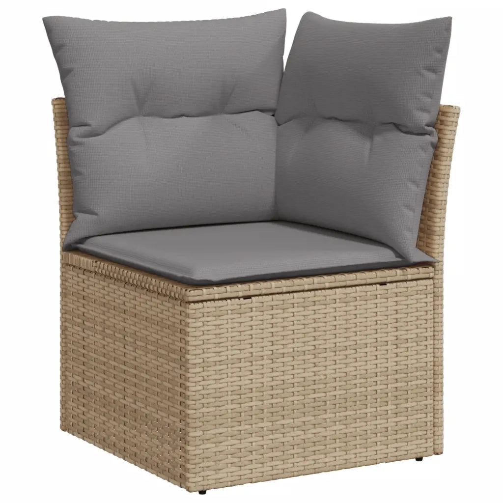 Set Divano da Giardino 5 pz con Cuscini Beige Misto Polyrattan 3225940