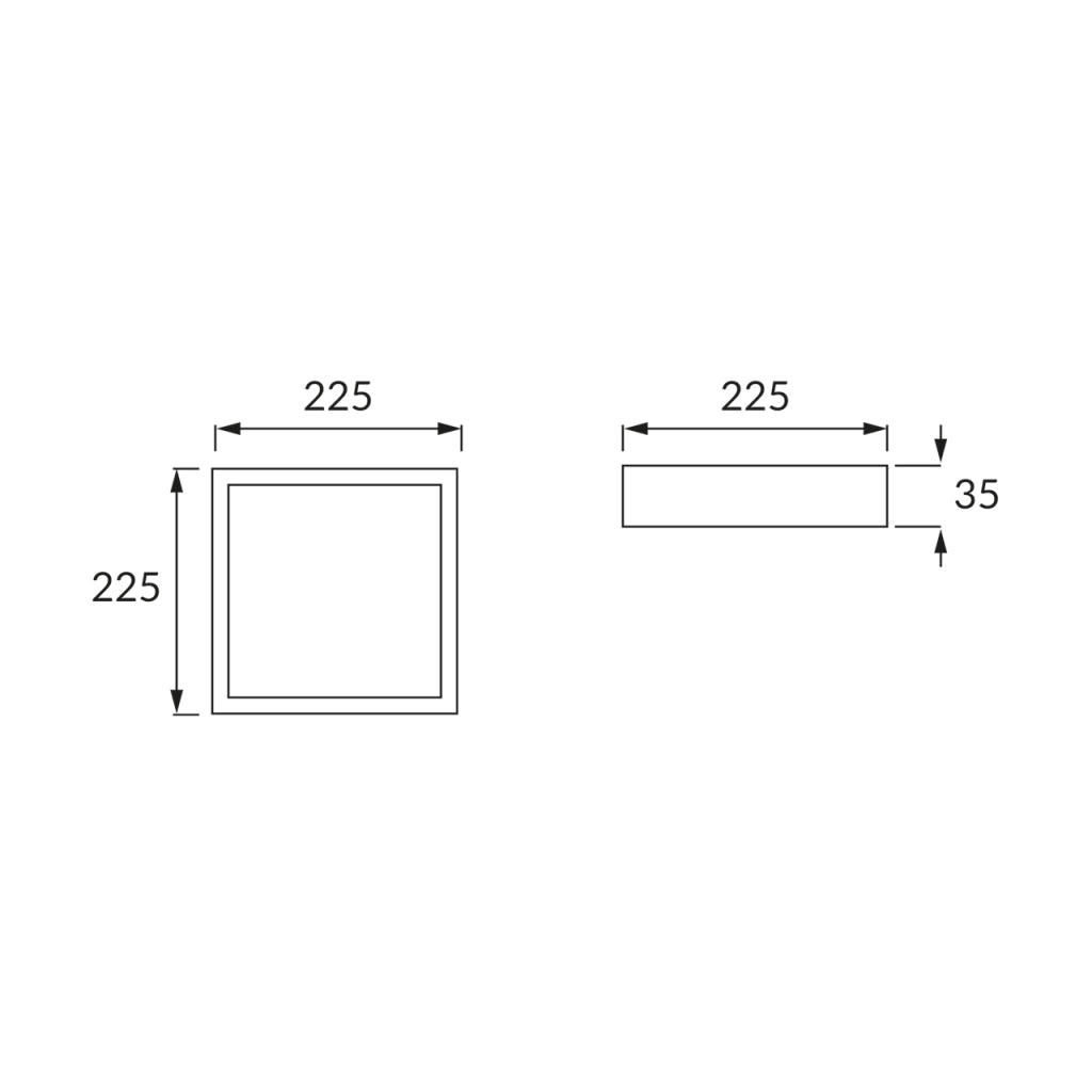 Plafoniera LED quadrata 22,5cm cromo opaco 18W 4000K Struhm