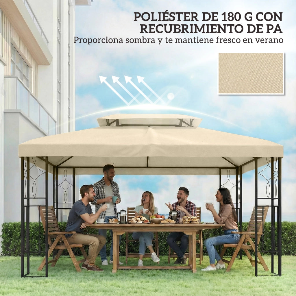 Toldo da giardino 4x3 m ¨C Minimal ¨C bianco crema