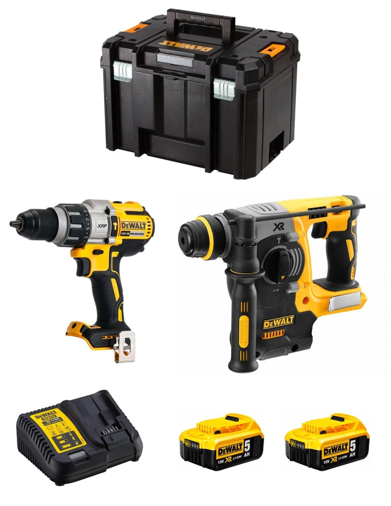 DeWALT Kit DWK223 (DCD996 + DCH273 + 2 x 5,0 Ah + DCB115 + TSTAK VI)