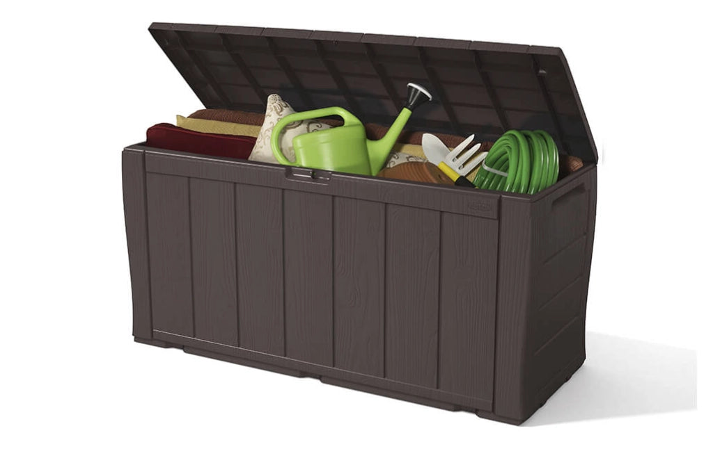 Baule Cassapanca da Esterno 117x58x45 cm in Resina Keter Sherwood Marrone