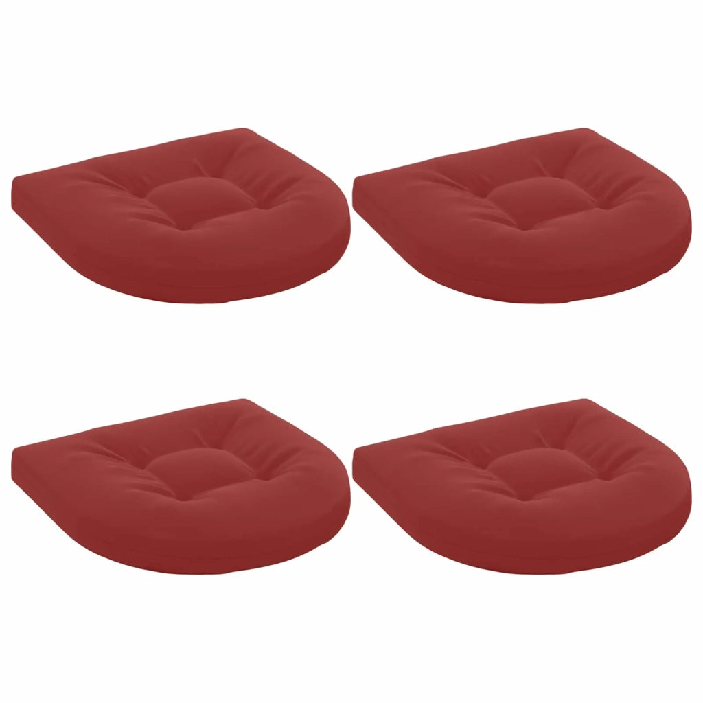 Cuscini per Sedia in 4 Pezzi 4 pz 100% Poliestere Rosso Vino 945338
