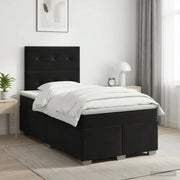Letto box spring con materasso Nero 120 x 190 cm Velluto 3453604