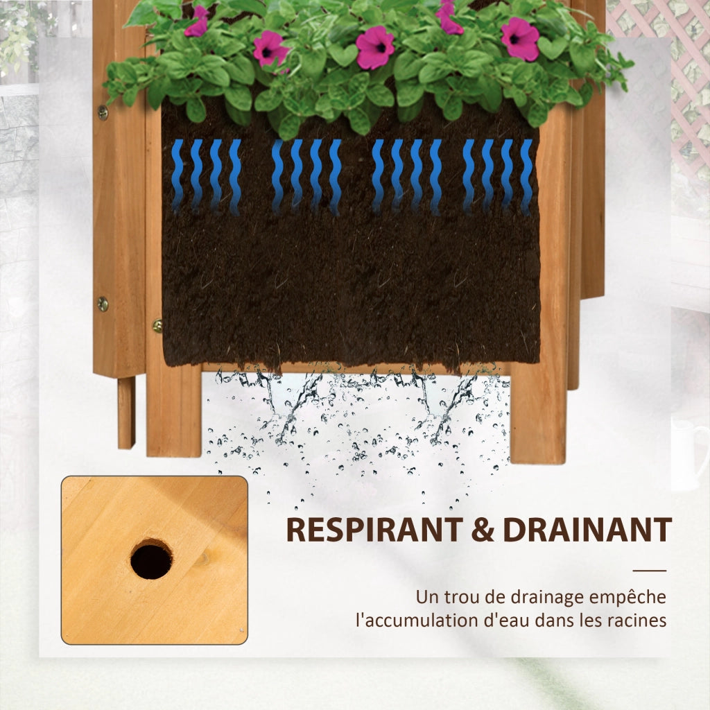 Fioriera con graticcio in legno per giardino ¨C Minimal ¨C 54.5x52x180 cm