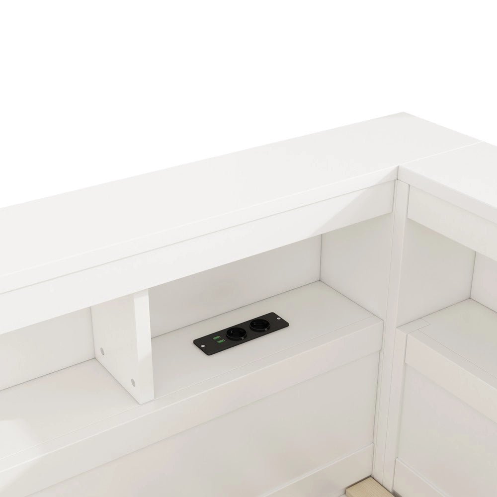 Letto Diurno con Contenitore e Rete a Doghe ¨C MINIMAL ¨C Bianco 140x190