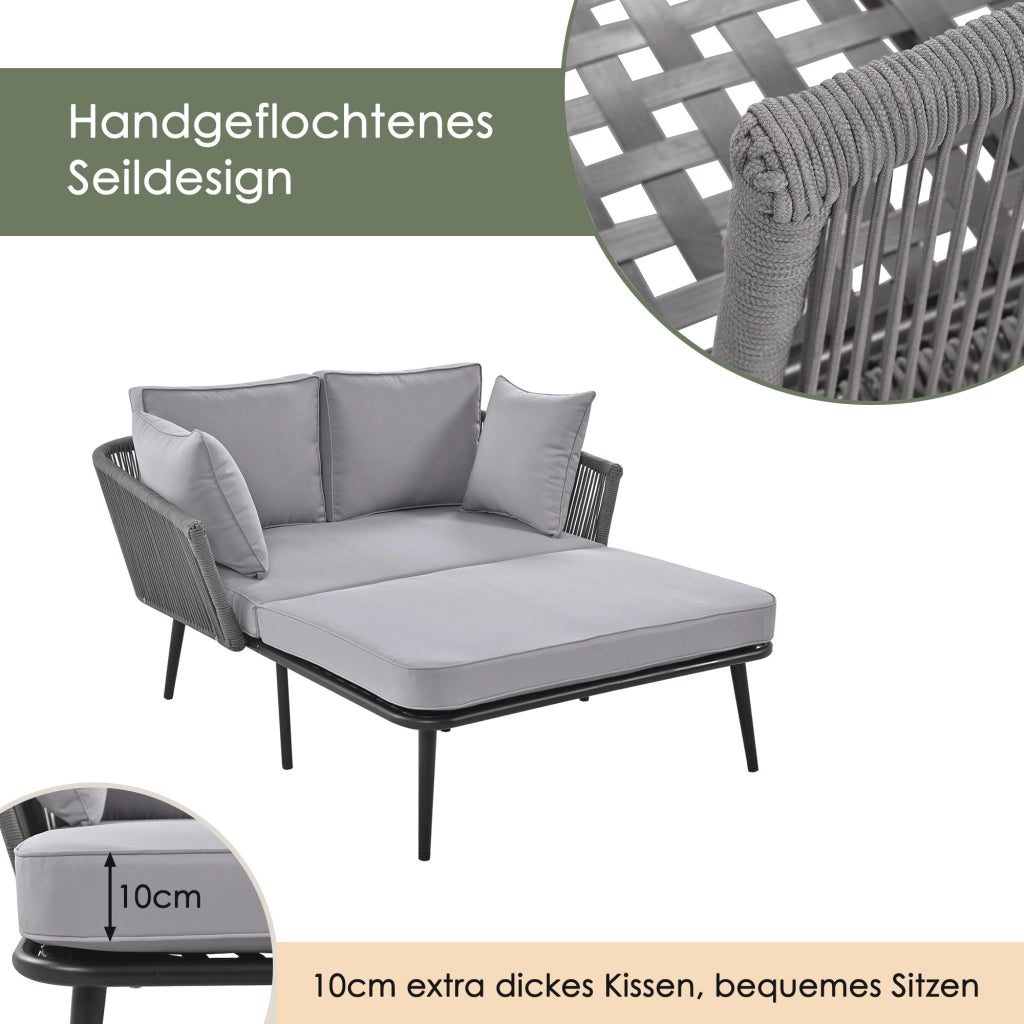 Divano da Giardino con Cuscini ¨C MINIMAL ¨C Grigio, Set Salotto Esterno