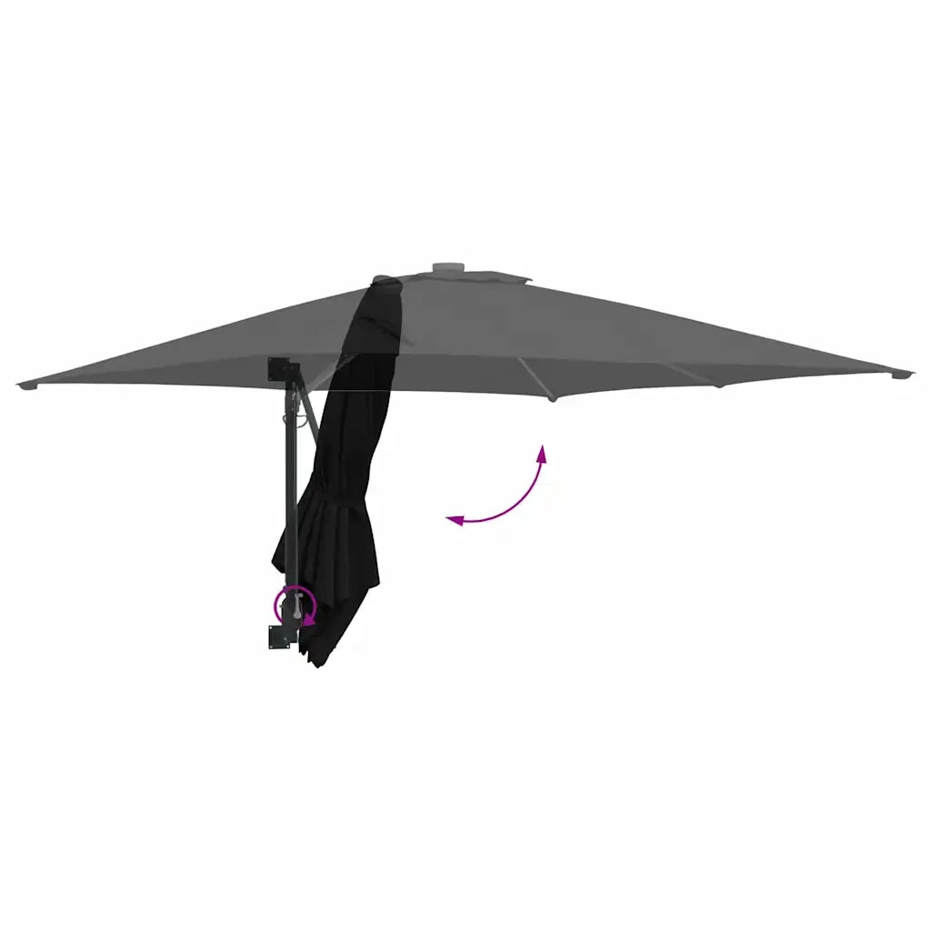 Ombrello da giardino Nero 248,5 x 247,5 x 160 cm 42003241