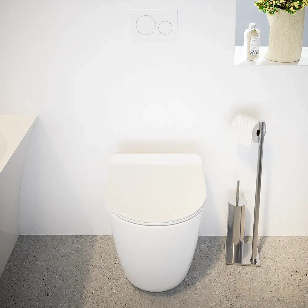 Vaso filomuro tornado silent flush in ceramica bianco lucido con sedile soft-close | Sydney