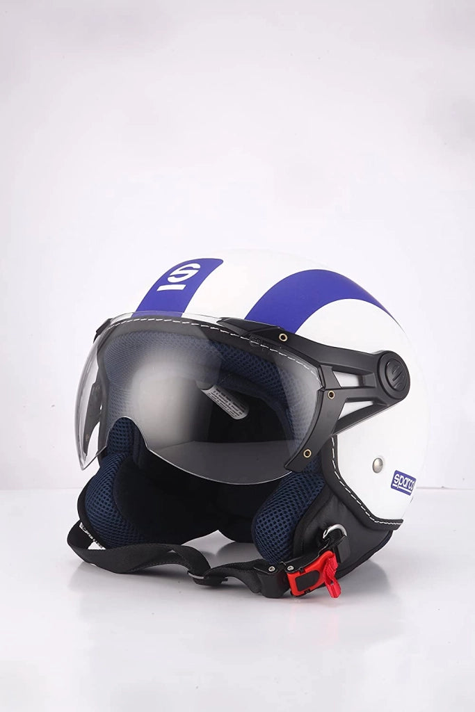 CASCO SPARCO SP501 DEMI-JET BIANCO E BLU OPACO MISURA S