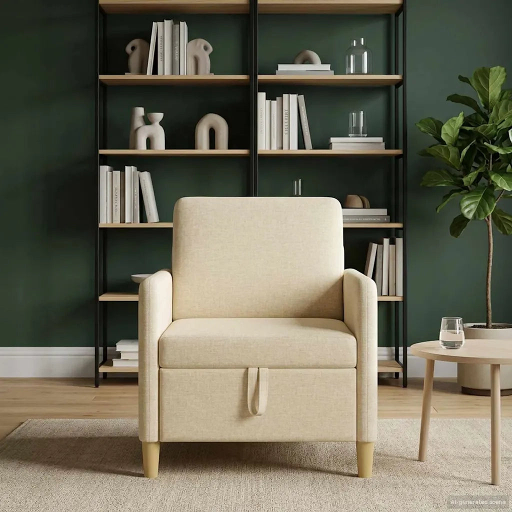 Divano con Storage Crema 72 x 78 x 87 cm Poliestere 42036870