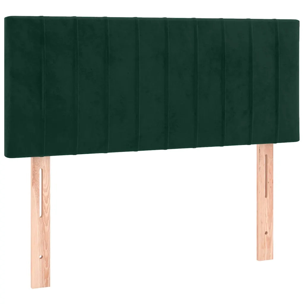 Letto a Molle con Materasso e LED Verde Scuro 90x200cm Velluto 3134504