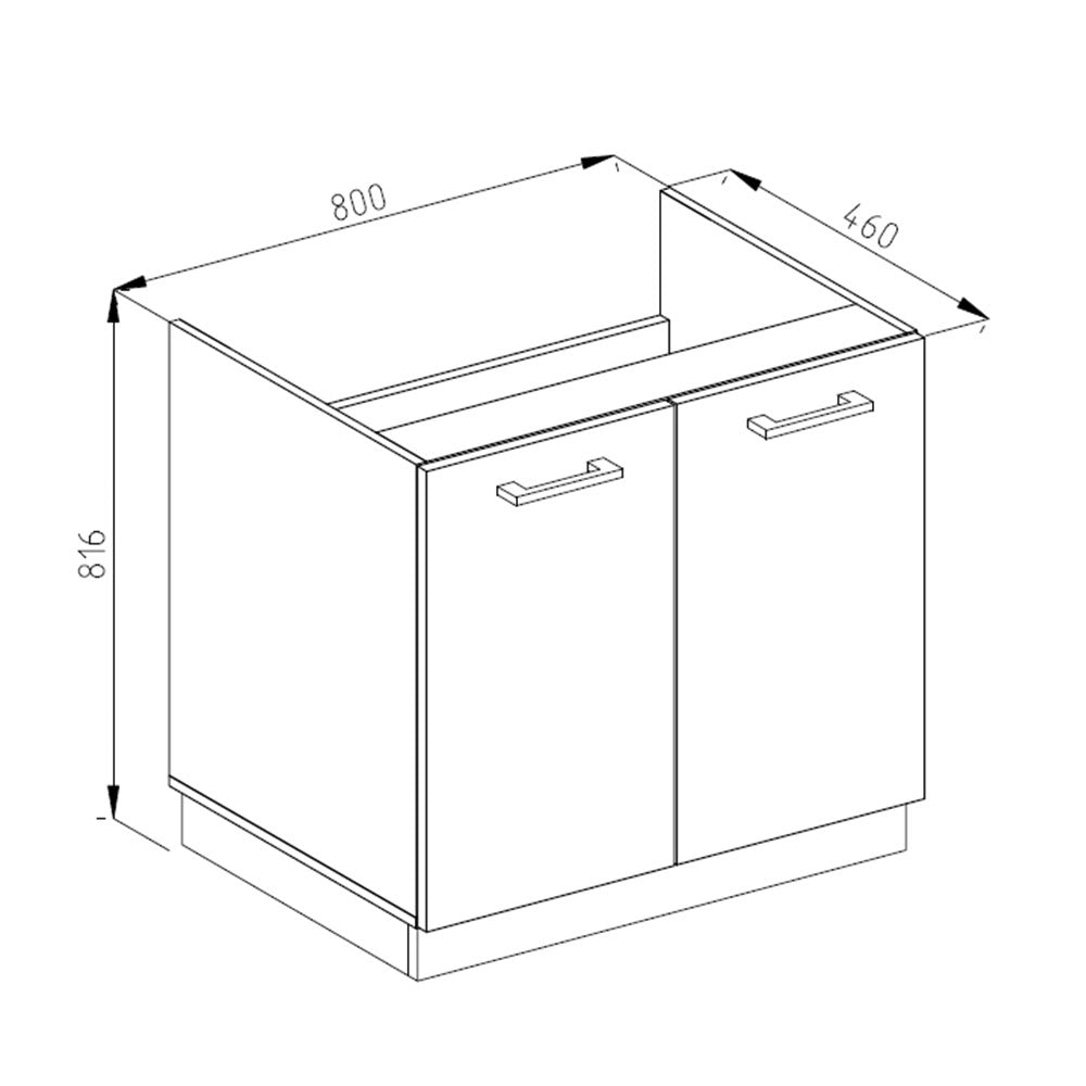 Vicco Mobile lavello cucina Sonoma 80 cm , PL Antracite