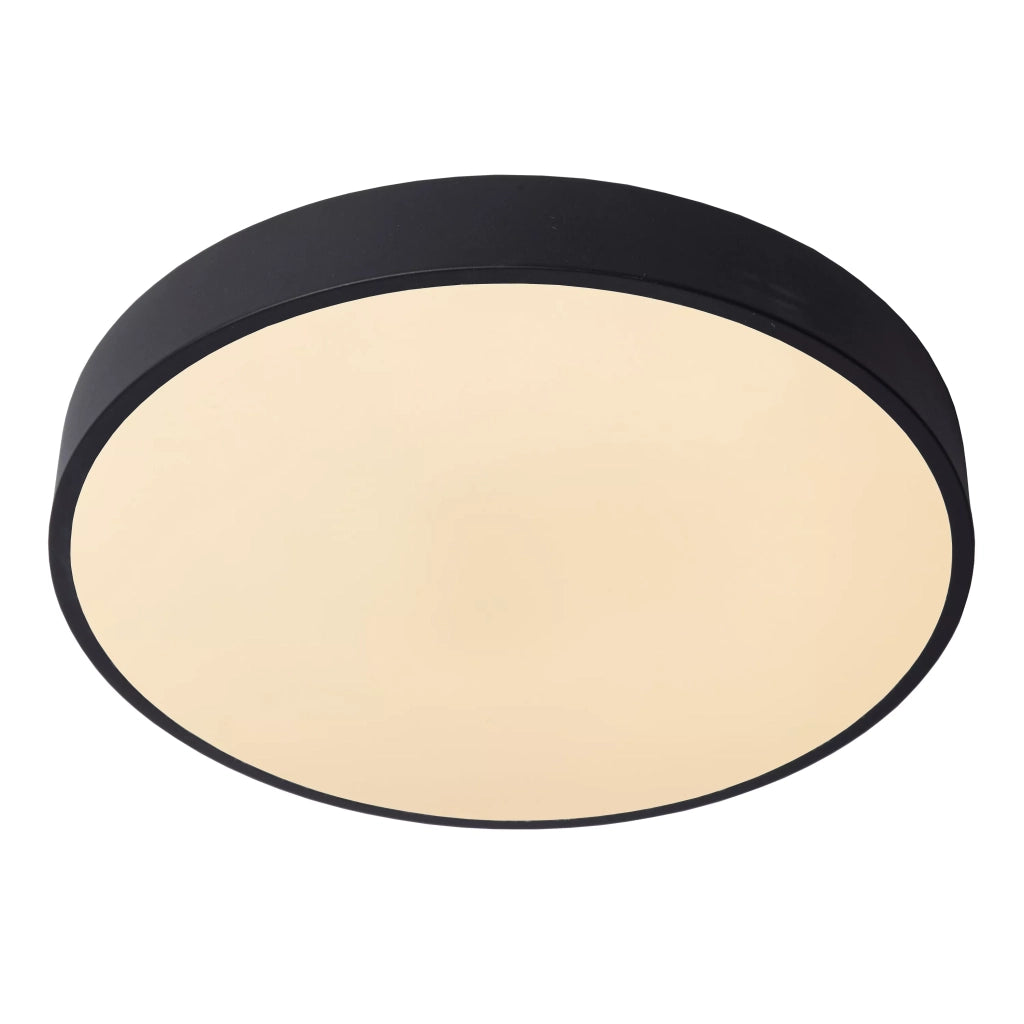 Plafoniera LED rotonda 40 cm 24W nera Lucide UNAR dimmerabile