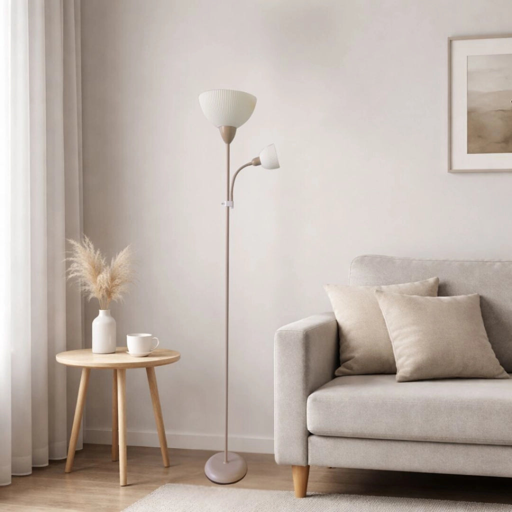 Lampada da terra Action Pro 2 luci grigio-beige Rabalux