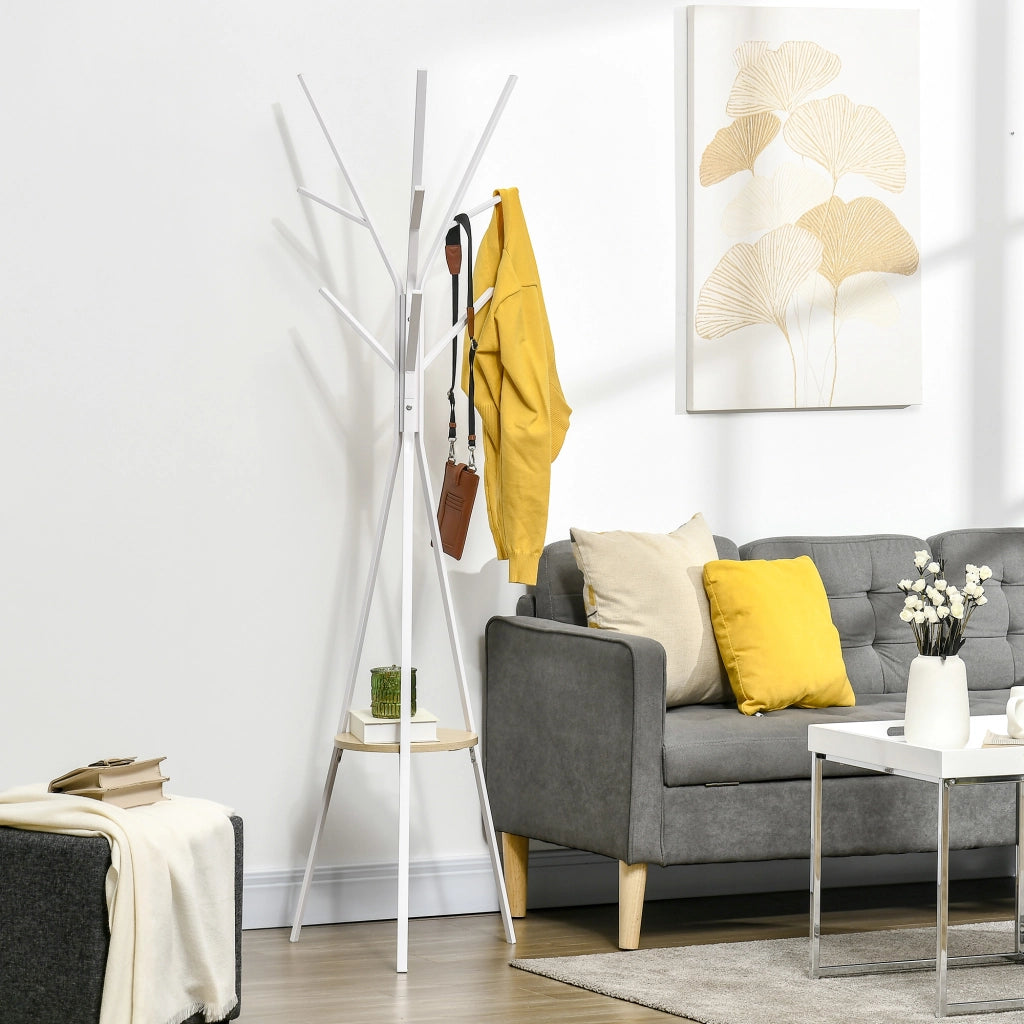 Appendiabiti da Terra Moderno per Ingresso ¨C Minimal ¨C Bianco 45x45x180 cm