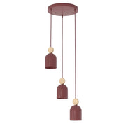 Lampada a sospensione MESI 3xGU10 bordeaux legno Emibig