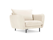 Cosmopolitan Design - Poltrona "Vienna" in velluto beige chiaro 