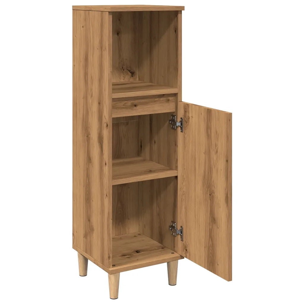 Armadietto da Bagno | Armadio da bagno Rovere Artigianale 30x30x100 cm Truciolato