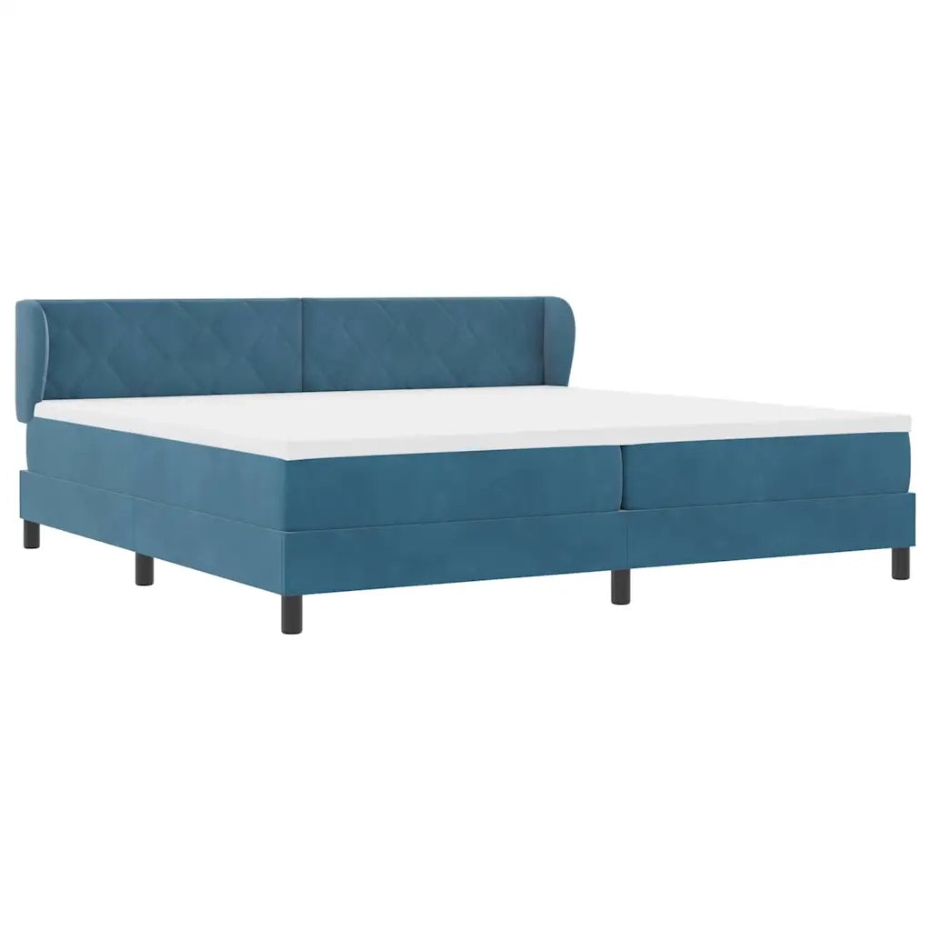 Letto a molle con materasso Blu scuro 200 x 200 cm Velluto 3340464