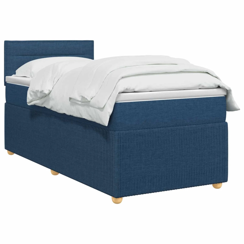 Letto box spring con materasso Blu 100 x 200 cm Tessuto 3452861