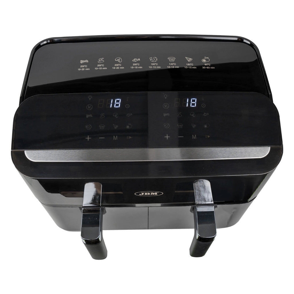 Friggitrice ad Aria Doppio Cestello 9L 1800W 8 Programmi Display LED 200°C