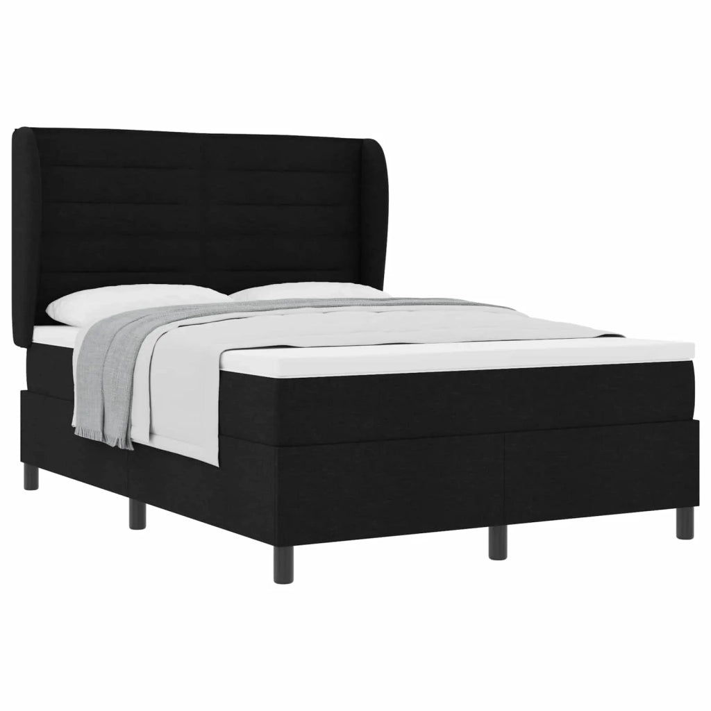 Letto a molle con materasso Nero 160 x 200 cm Tessuto 3340510