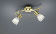 LEVISTO BARRA 2 SPOTS ORIENTABILE  OTTONE + VETRO  L.33CM 2 LUCI ATTACCO  E14  LAMPADINE INCLUSE 9,8W 940lm, 3000K