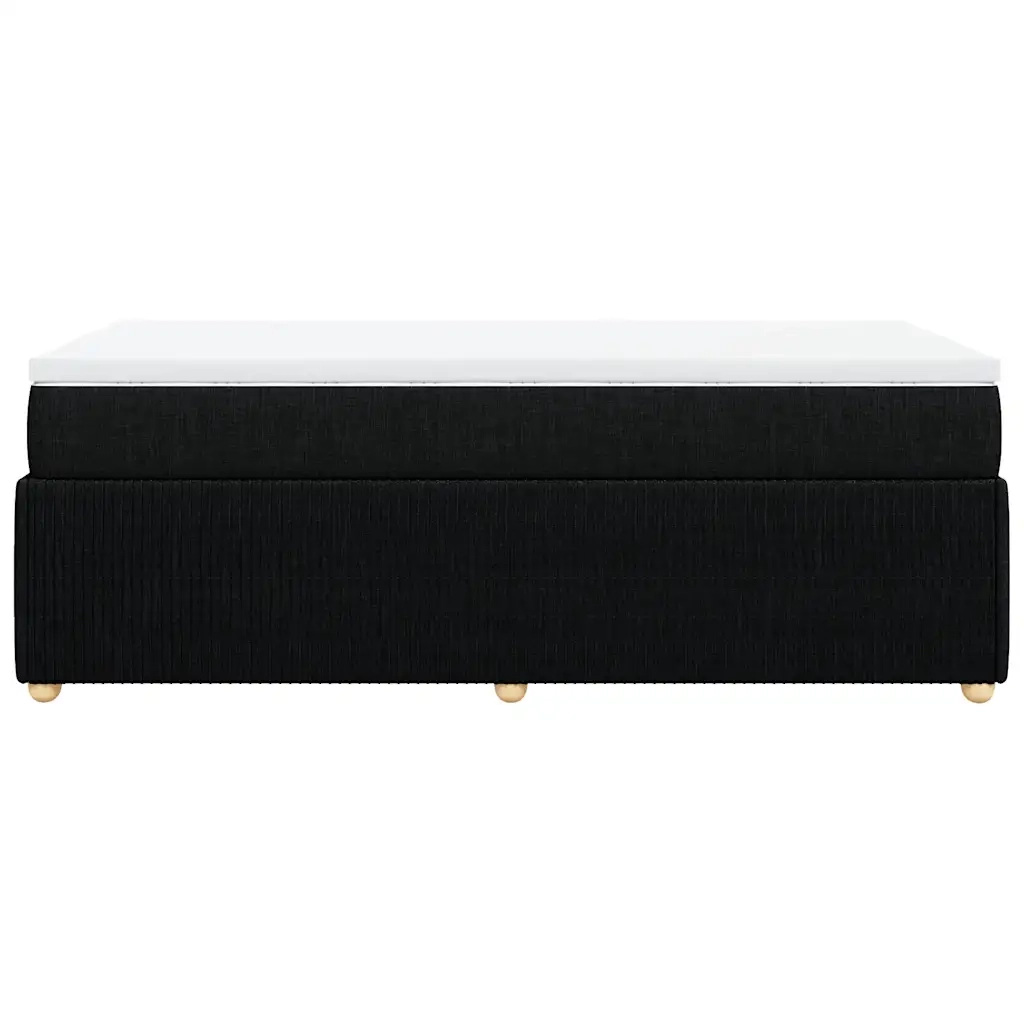 Giroletto a Molle con Materasso Nero 80x200 cm inTessuto