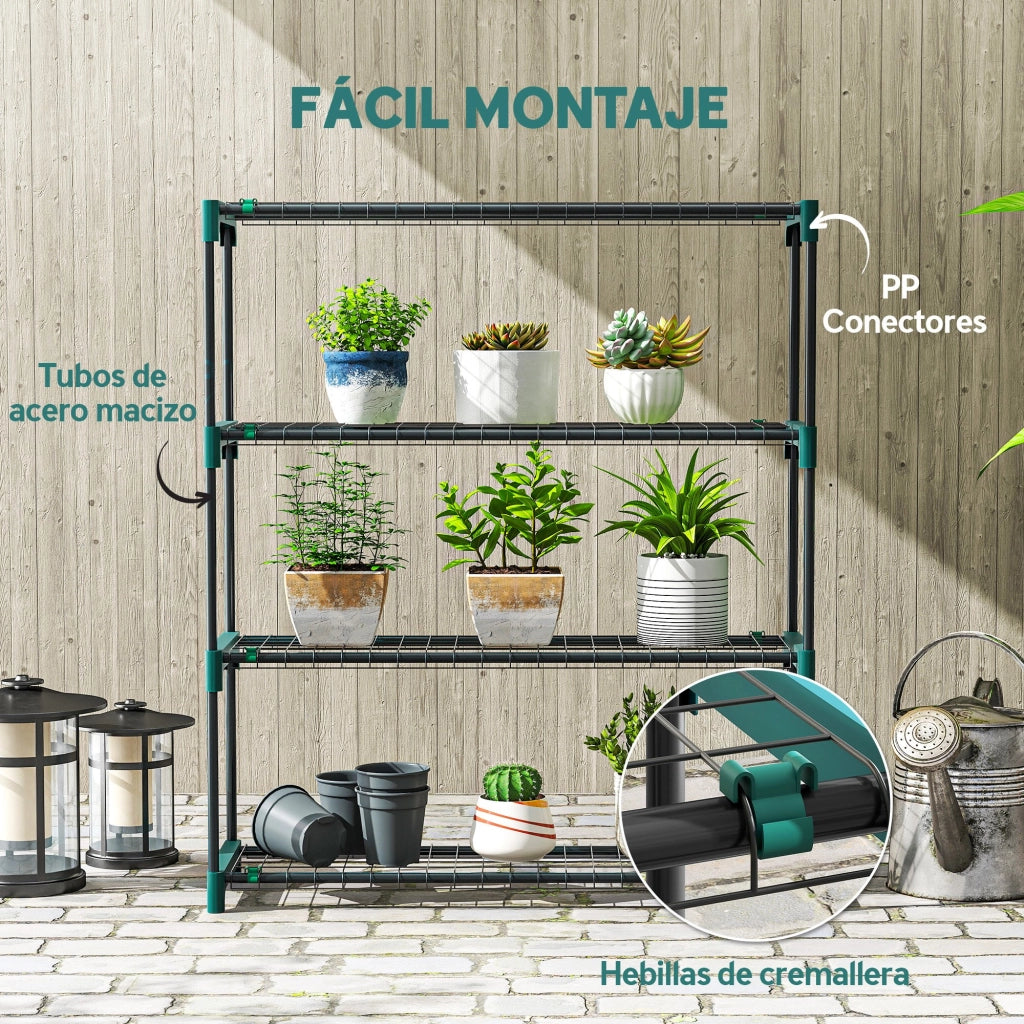 Set 2 Supporti Piante 4 Livelli ¨C Minimal ¨C Verde Metallo