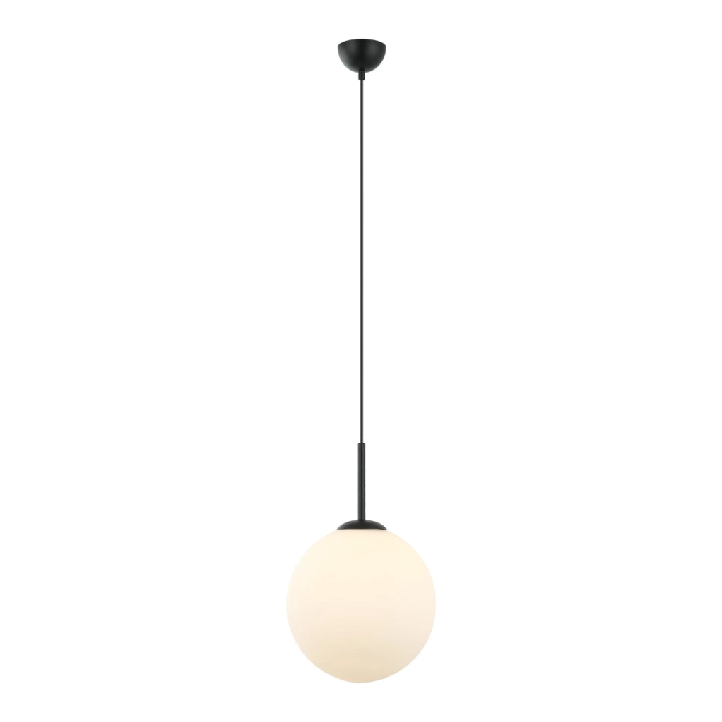 Sospensione minimal sfera vetro nero/bianco E27 Italux