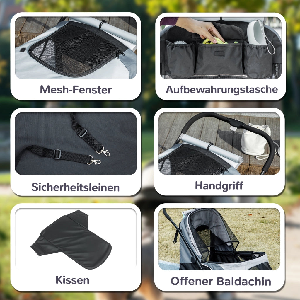 Carrello per Cani Pieghevole ¨C Minimal ¨C Grigio