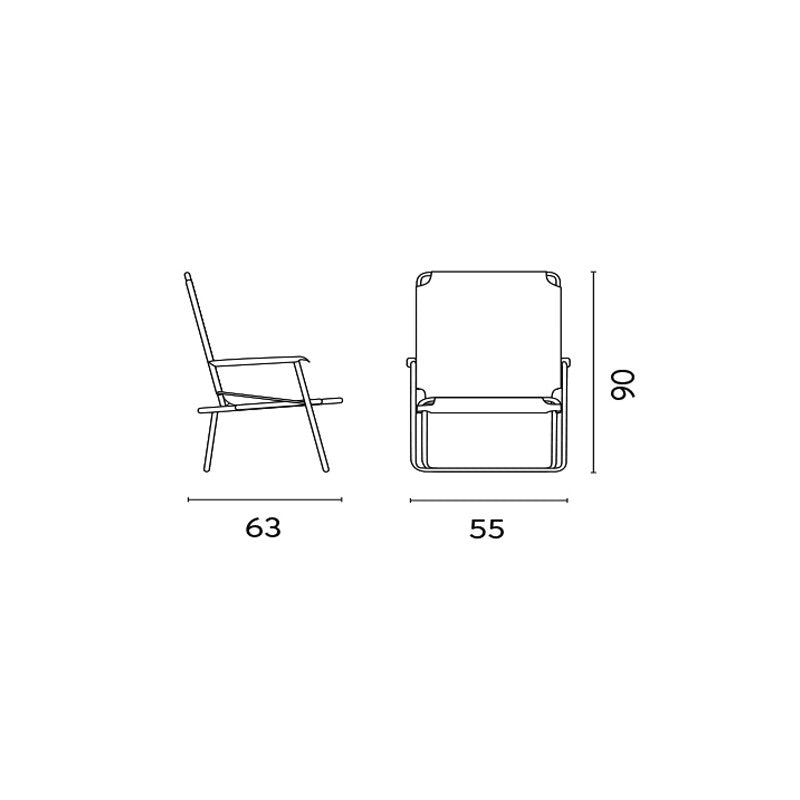 Sedia Relax pieghevole MOIA in alluminio - set da 6
