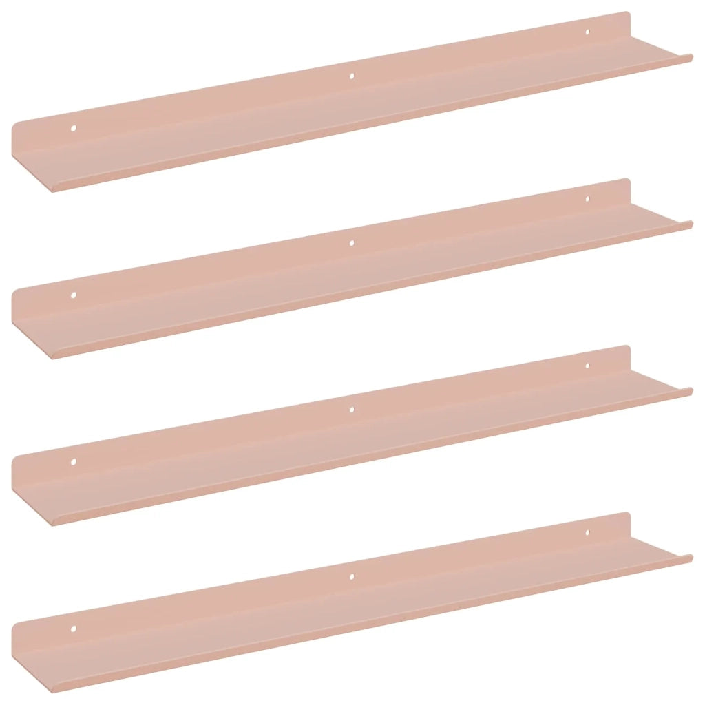 Mensola sospesa 4 pcs Rosa 60 x 8,5 x 2,5 cm Acciaio 8003963