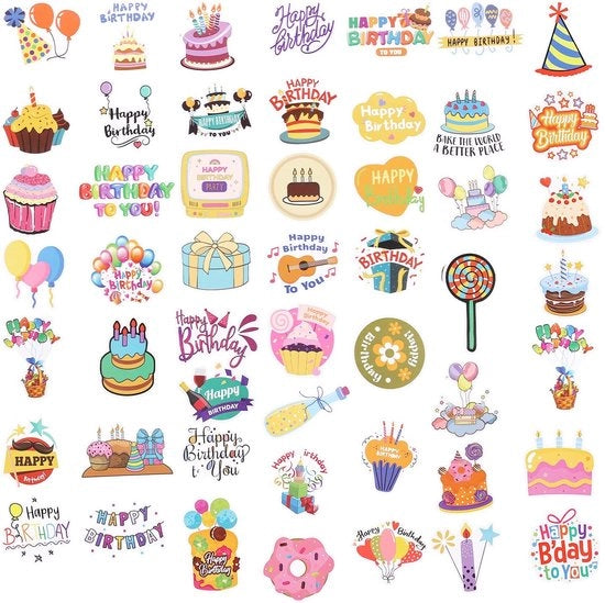 Sticker per Scrapbook 100 pezzi, Decalcomanie PVC Autoadesivi per Festa di Compleanno