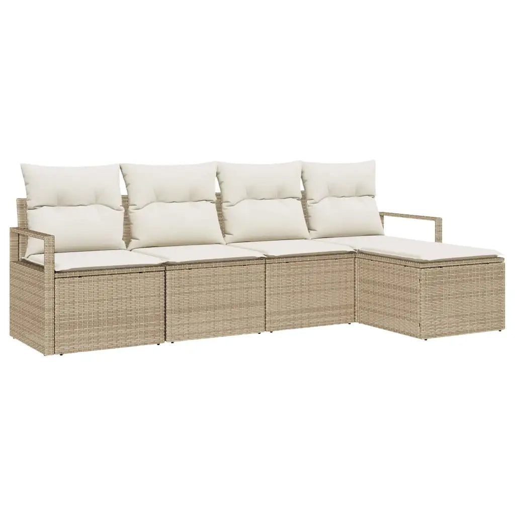 Set di divani 5 pcs Beige polyrattan