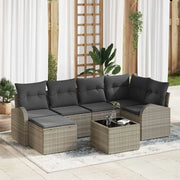 Set di divani con cuscino 7 pcs Grigio chiaro polyrattan