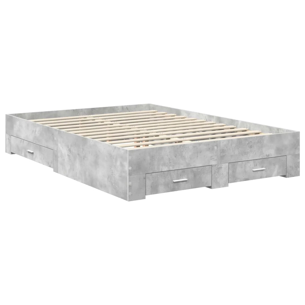 Struttura del letto con testiera Grigio cemento 140 x 200 cm 3413597