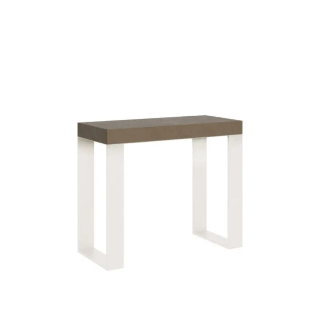 Consolle allungabile 90x40/196 cm Tecno Small tortora gambe bianche